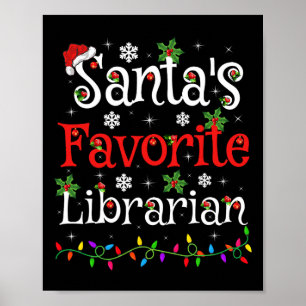 Póster Bibliotecario Navidad El bibliotecario favorito de