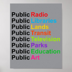 Póster Bibliotecas de Radio Pública Terrenos Tránsito Par
