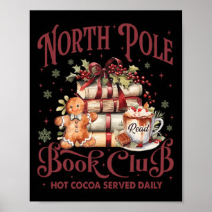 Póster Bibliotecas de renos de cacao caliente del club de