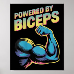 Póster Bíceps potenciados por B impresos divertidos en la