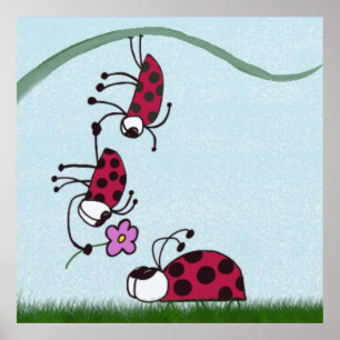 Póster Bicho De Ladybug Que Profesa Su Pintado De Amor