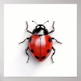 Póster Bicho de lista en fondo blanco