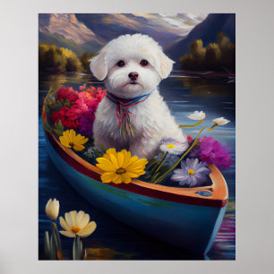 Póster Bichon Frise en una Paleta: Una Aventura Escénica