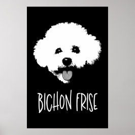 Póster Bichon Frise Pop Art Minimalist Chic Black & White