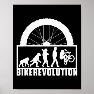 Póster Bici de ciclismo de evolución de ciclista Bmx Mtb