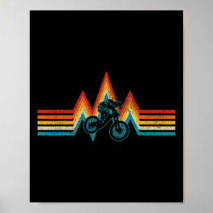 Póster Bici de Montaña Vintage Retro Downhill MTB Bicicle