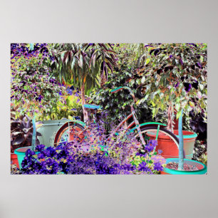 Póster Bici en alto color