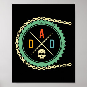 Póster Bici Guay Calavera Papá Ciclismo De Montaña Mtb Ci