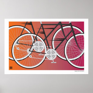 Póster Bici-Impresión del camino