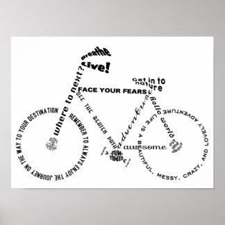 Póster Bicicleta Adventure Words