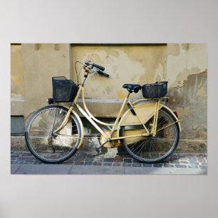 Póster Bicicleta amarilla, Copenhague, Dinamarca