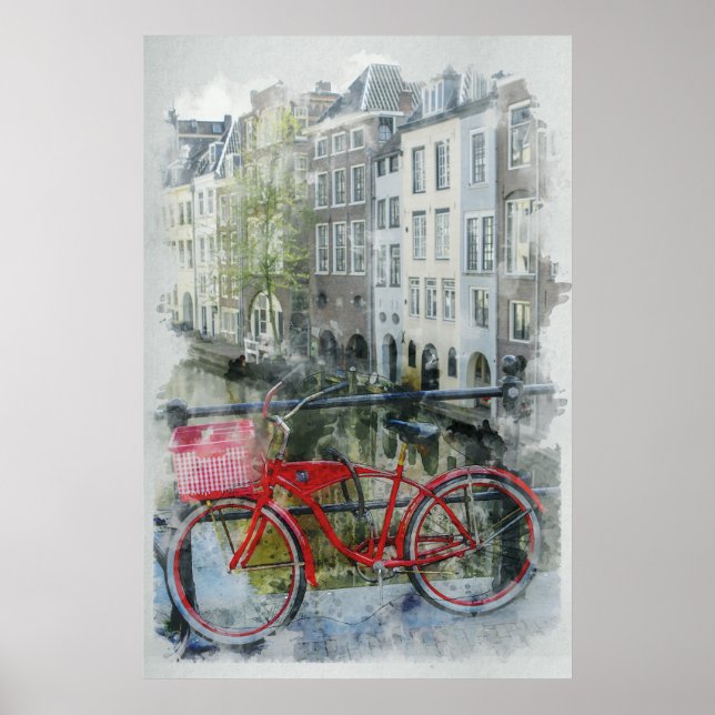 Póster Bicicleta, Ámsterdam (Frente)