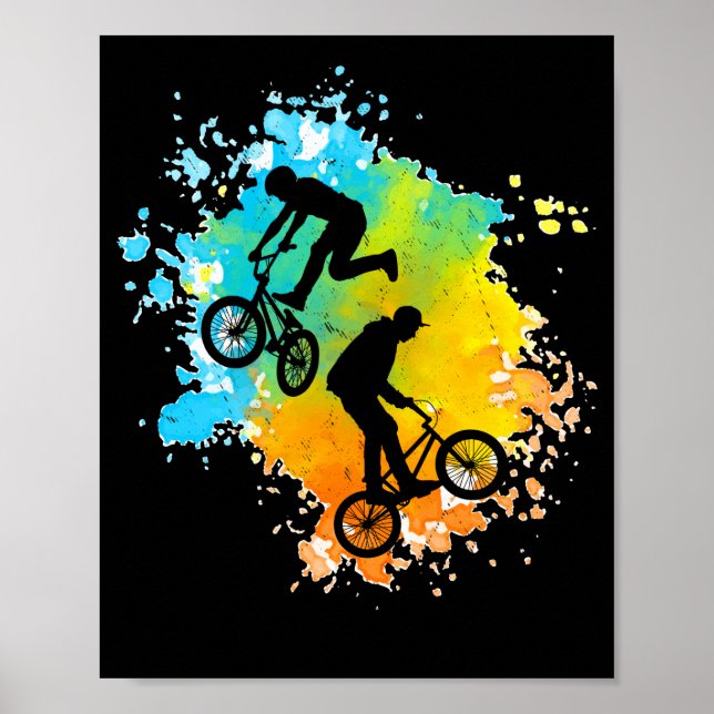 Póster Bicicleta BMX Colorida para niños (Frente)