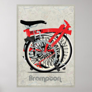 Póster Bicicleta Brompton doblado