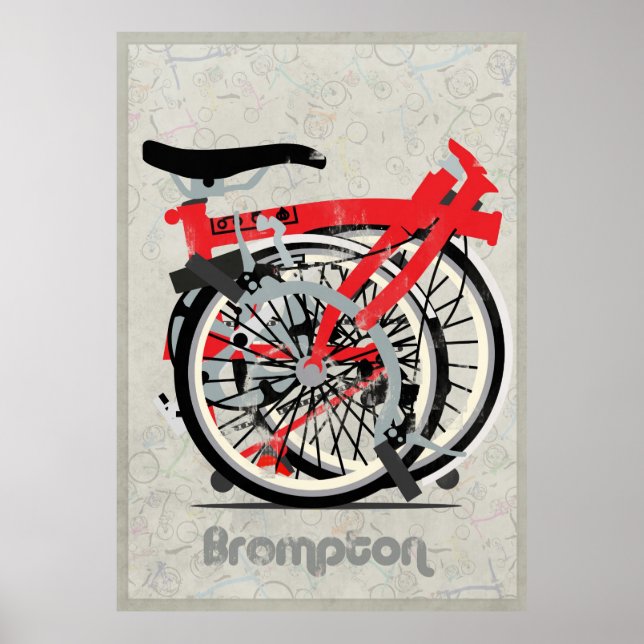 Póster Bicicleta Brompton doblado (Frente)