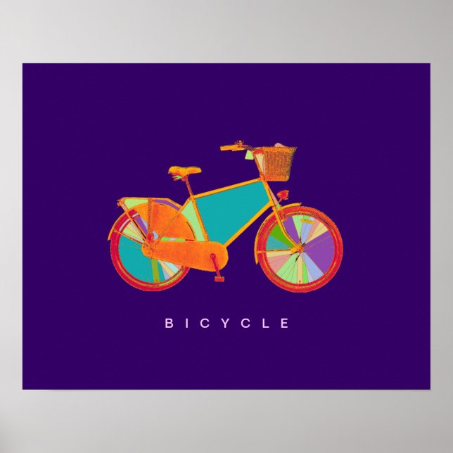 Póster bicicleta - ciclismo + bicicleta (Frente)