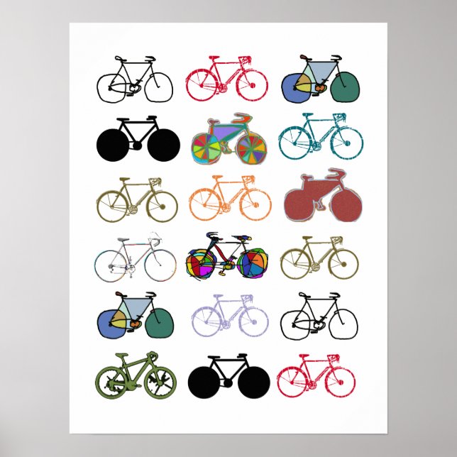 Póster bicicleta - ciclismo + bicicleta (Frente)