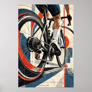 Póster Bicicleta de Ciclismo en Carretera Primer Plano Mo