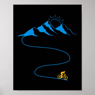 Póster Bicicleta de montaña - Ciclismo cuesta abajo en MT