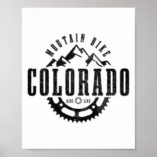 Póster Bicicleta de montaña Colorado Mtb ciclismo cuesta