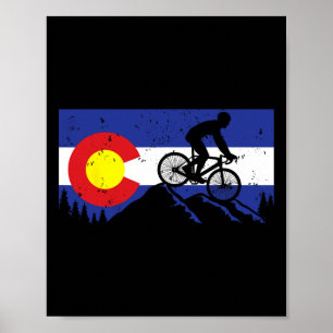 Póster Bicicleta de Montaña Colorado's Biking Vintage Fla