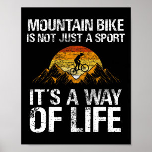 Póster Bicicleta de montaña cuesta abajo - Ciclismo de mo