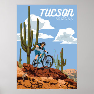 Póster Bicicleta de montaña de 28"x20" - Tucson, Arizona