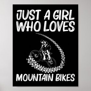 Póster Bicicleta de montaña genial para niñas Niños en bi