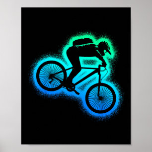 Póster Bicicleta de montaña Mtb ciclista niños hombres ch