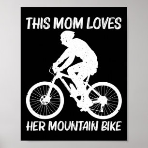 Póster Bicicleta de montaña para mamá madre MTB ciclismo 