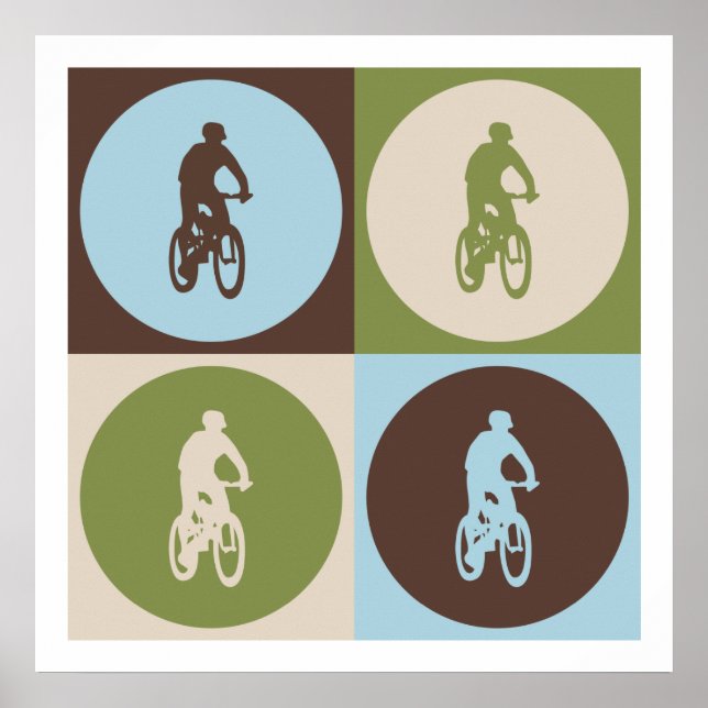 Póster Bicicleta de montaña Pop Art (Frente)