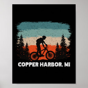 Póster Bicicleta de montaña retro atardecer vintage Coppe