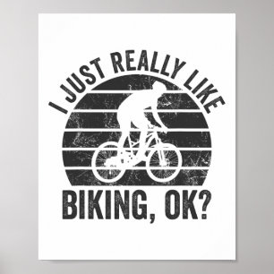 Póster Bicicleta de montaña retro Me gusta mucho andar en