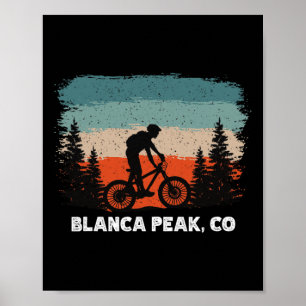 Póster Bicicleta de montaña retro puesta de sol vintage B