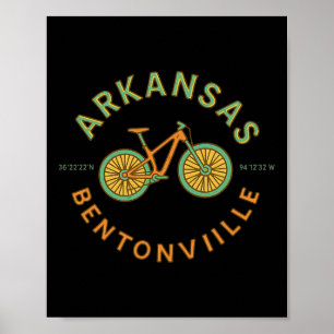 Póster Bicicleta de montaña vintage Bentonville Arkansas
