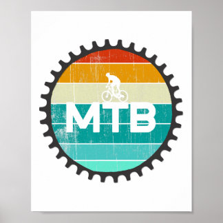 Póster Bicicleta de montaña vintage - Ciclismo de montaña