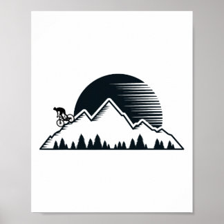 Póster Bicicleta de montaña vintage - MTB de downhill al 