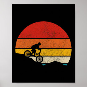 Póster Bicicleta de montaña vintage retro downhill MTB bi