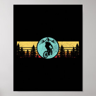 Póster Bicicleta de montaña vintage retro Mtb ciclismo Na