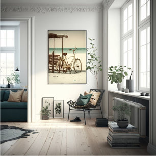 Póster Bicicleta de playa