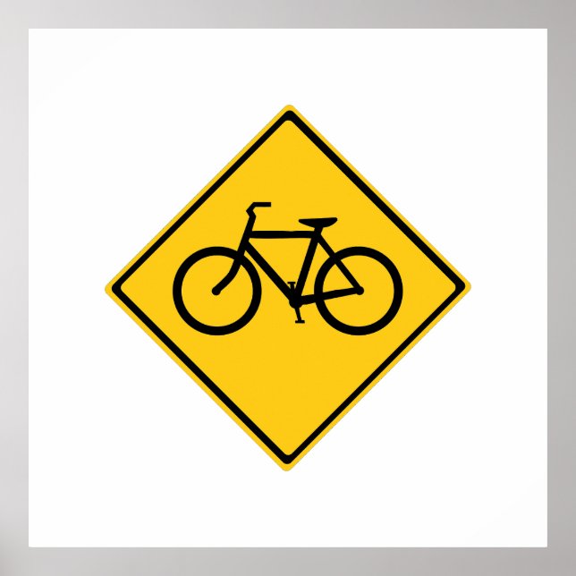 Póster Bicicleta de Rótulo por carretera (Frente)