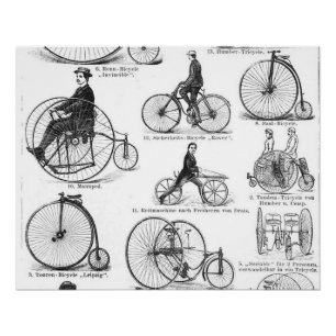Póster Bicicleta de rueda alta Penny Farthing