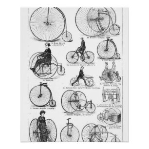 Póster Bicicleta de rueda alta Penny Farthing