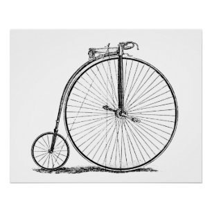 Póster Bicicleta de rueda alta Penny Farthing