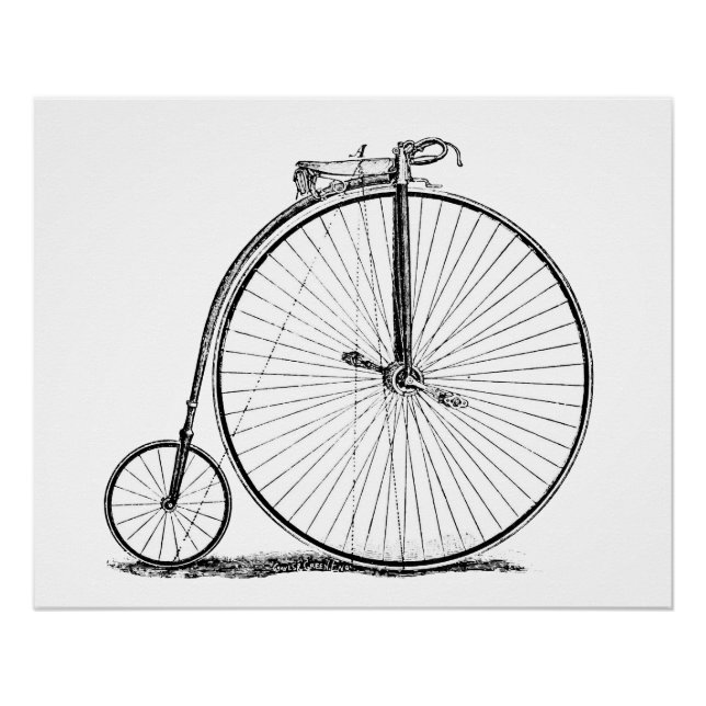 Póster Bicicleta de rueda alta Penny Farthing (Anverso)