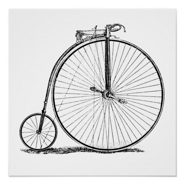 Póster Bicicleta de rueda alta Penny Farthing (Anverso)
