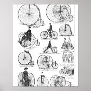 Póster Bicicleta de rueda alta Penny Farthing