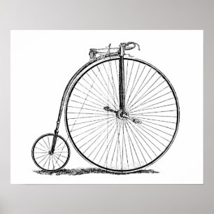 Póster Bicicleta de rueda alta Penny Farthing