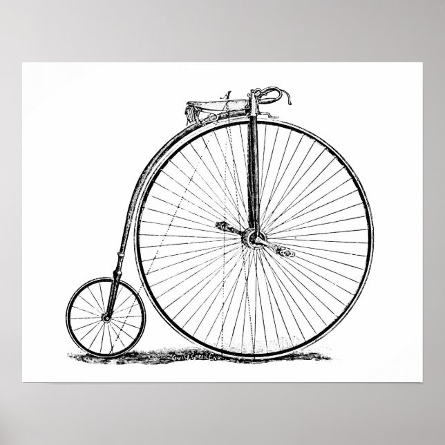 Póster Bicicleta de rueda alta Penny Farthing (Frente)