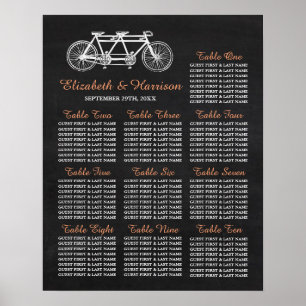 Póster Bicicleta De Tándem En La Tabla De Asientos De Bod